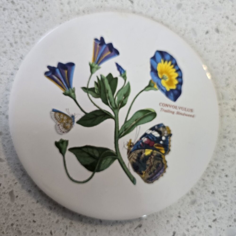 Portmeirion The Botanic Garden  Trivet Trailing Bindweed Convolvulus 6" Ceramic - Picture 3 of 5